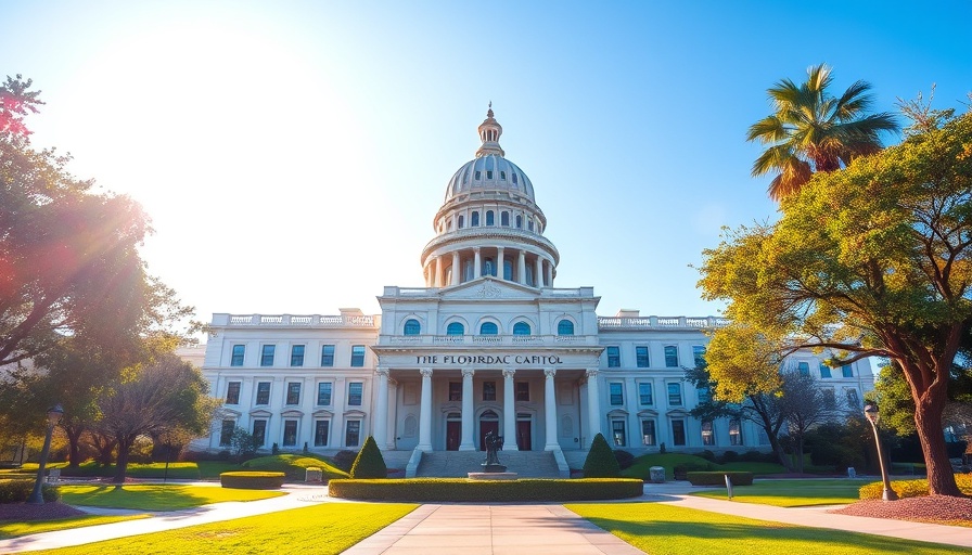 Florida Capitol building on a sunny day with clear blue sky, FSU shooting survivor Tampa Bay