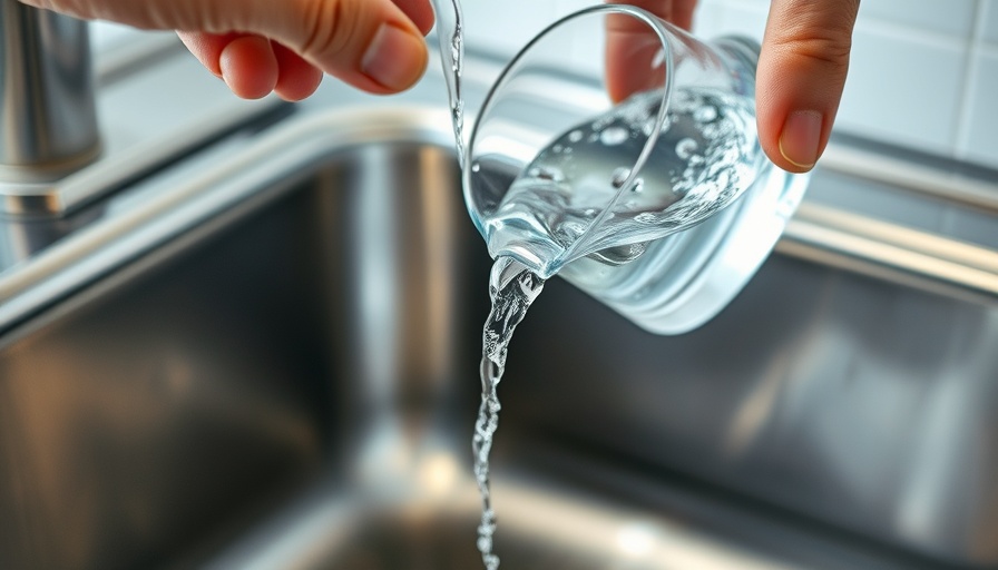 Hand pouring water into a sink amid Florida fluoride ban concerns.