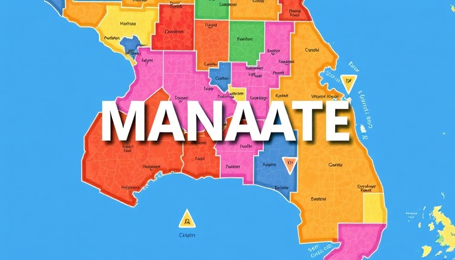 Map of Manatee County with Manatee highlighted, vibrant graphic.