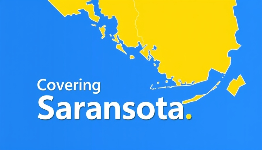 Map of Sarasota with text highlighting the area, related to Cardinal Mooney new house system.