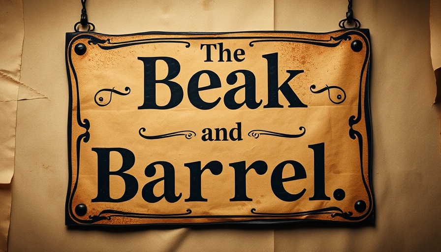 Rustic pirate tavern sign on parchment background.