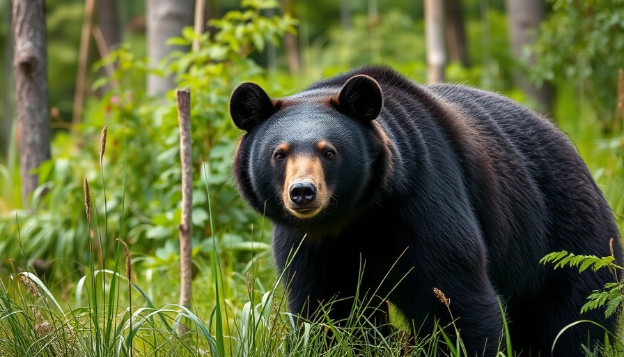 Black bear in dense forest emphasizing Florida bear attack safety.