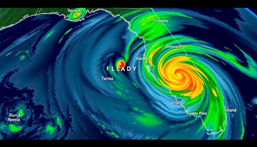 Tampa Bay storm weather forecast with intense storm activity over Florida