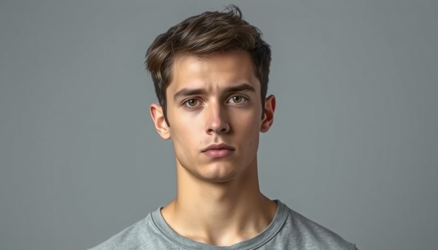 Neutral expression of a young man related to FSU shooting, gray backdrop.