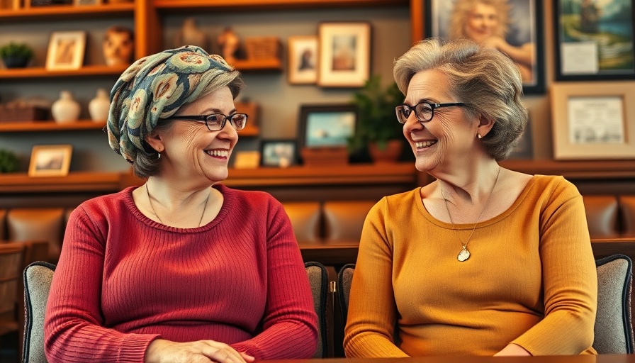 Two women talking in a cozy cafe, vibrant setting.