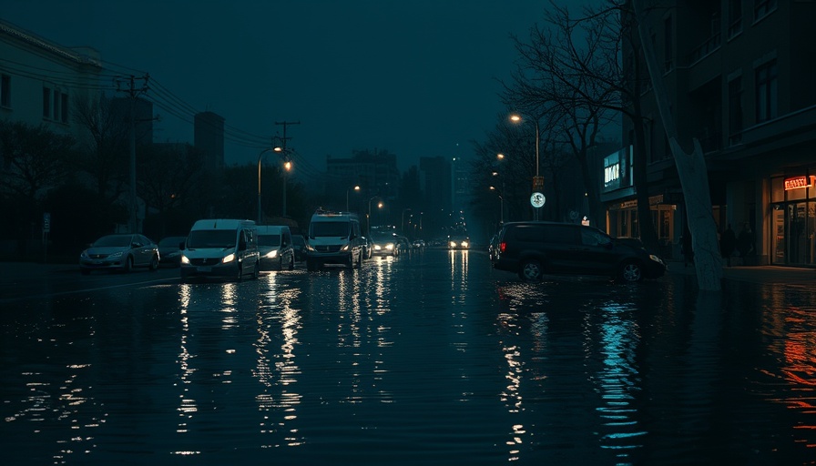 Flooded street at night in St. Pete