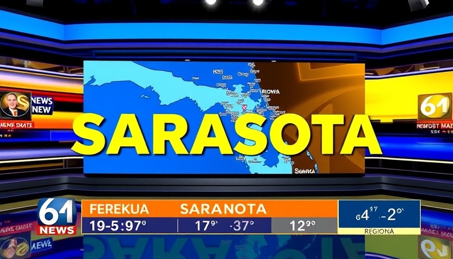 News graphic showing Sarasota map for new red light cameras coverage.