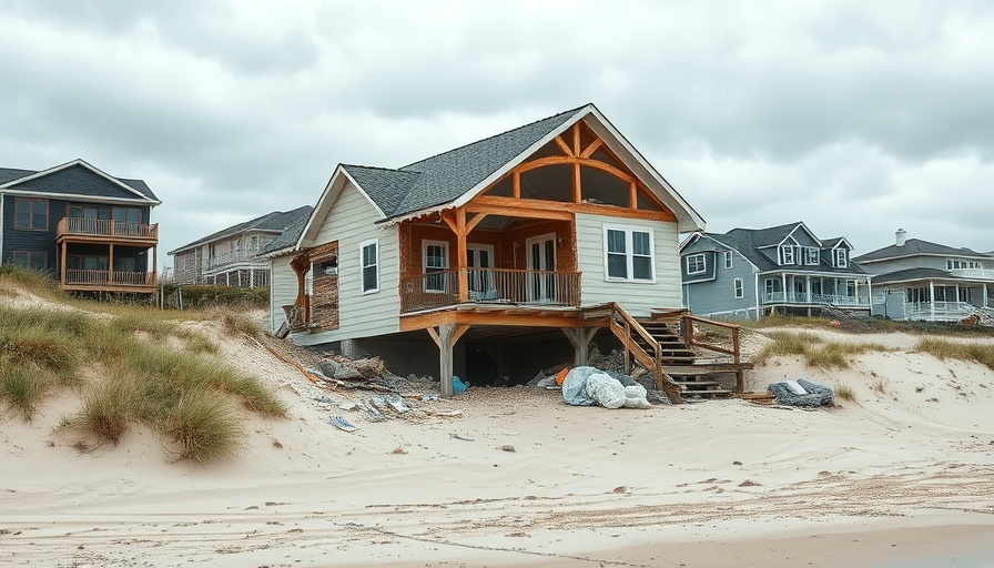 Coastal home collapse in Florida highlights disaster recovery challenges.