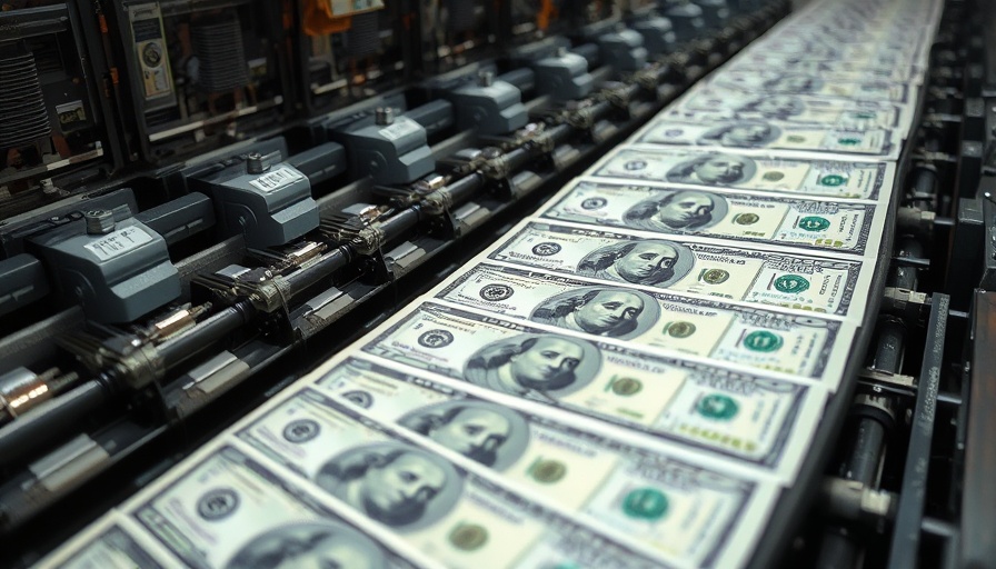 Trump's Big Beautiful Bill: Hundred-dollar bills on a printing press.
