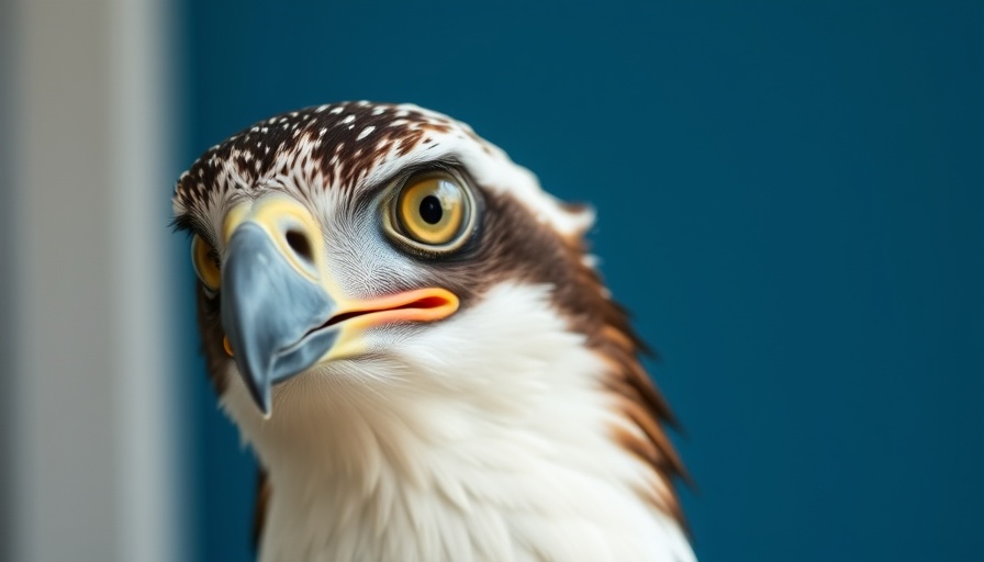 Close-up of an alert osprey during rescue in Apollo Beach.