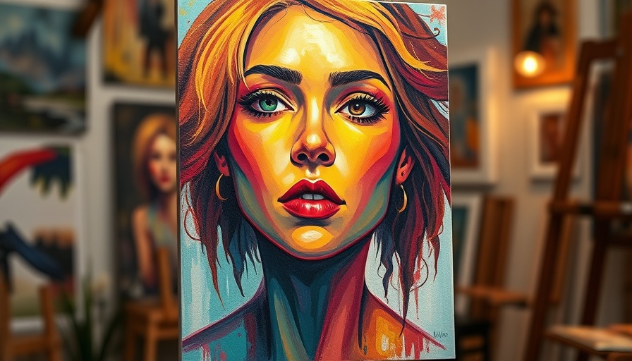 Colorful portrait painting symbolizing George Floyd's legacy in art studio.