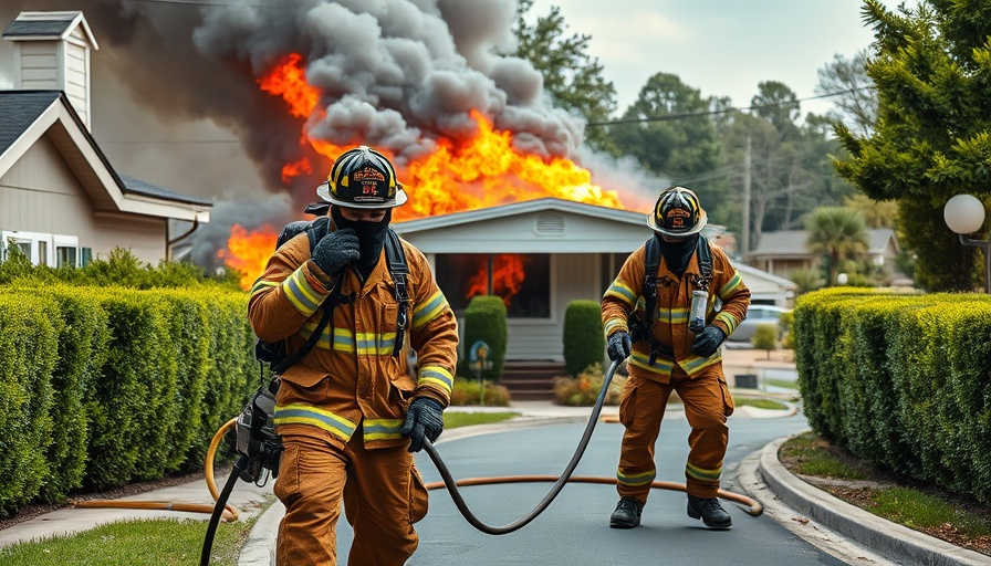 Firefighters tackling fire damage in Clearwater mobile home.