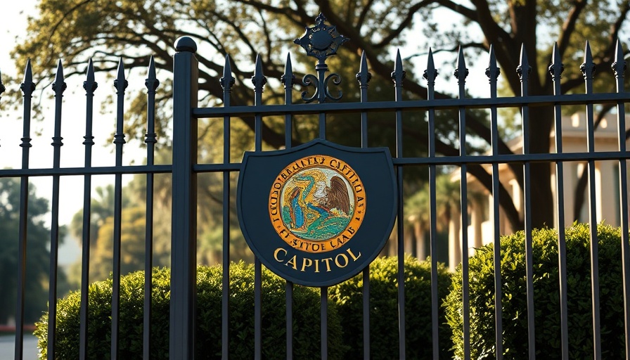 Florida Capitol gate symbolizing government shutdown.