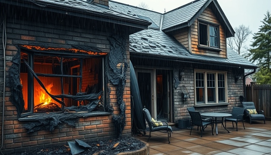 Burned exterior of house after lightning strike in Clearwater.
