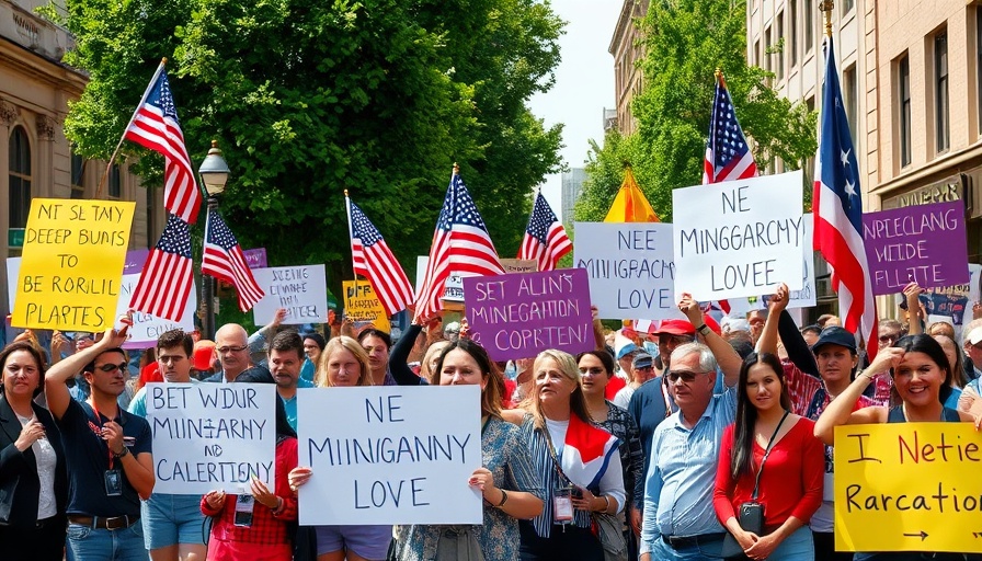 Nationwide Protest Tampa Bay features vibrant protest placards and flags.