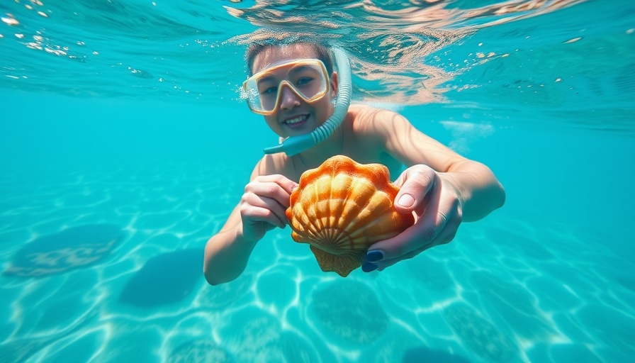 Snorkeler holding a scallop during Citrus County scalloping season 2025