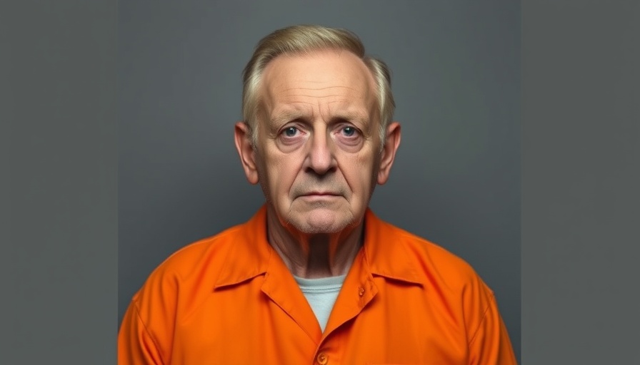 Mugshot of a man in an orange jumpsuit with a neutral expression.