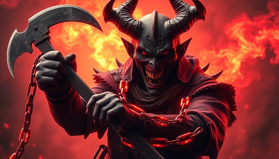 Universal Halloween Horror Nights poster with a demonic bounty hunter.