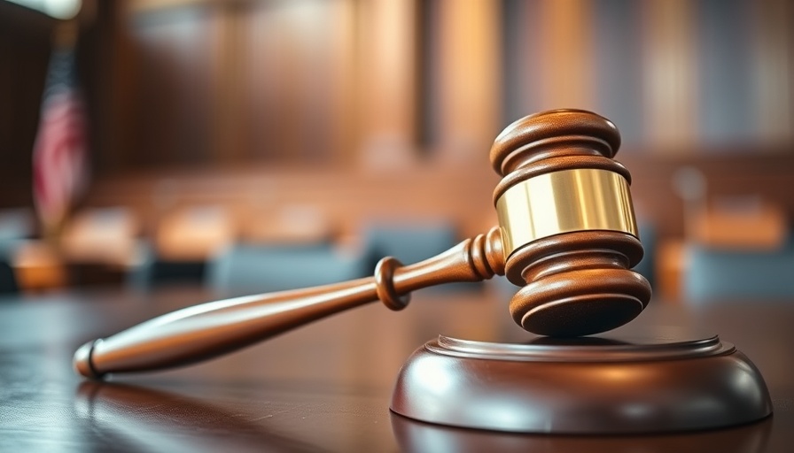 Judge's gavel symbolizing justice in courtroom setting.
