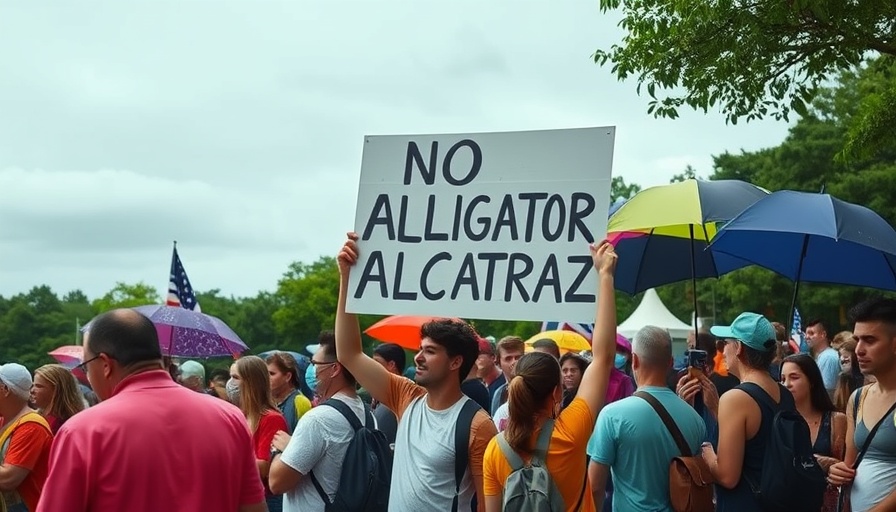 Protest against Alligator Alcatraz in the Everglades impact.