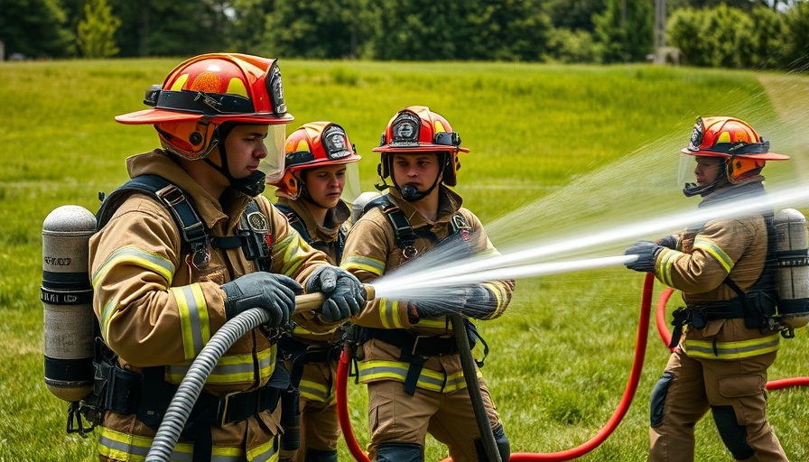 St. Cloud Fire Cadet Program training session with cadets.