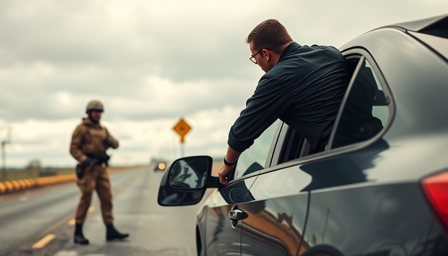 Florida Alligator Alcatraz detention center: Police checkpoint on rural road.