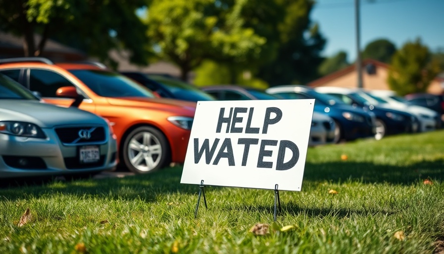 Help wanted sign in grassy area, symbolizing U.S. job market resilience.