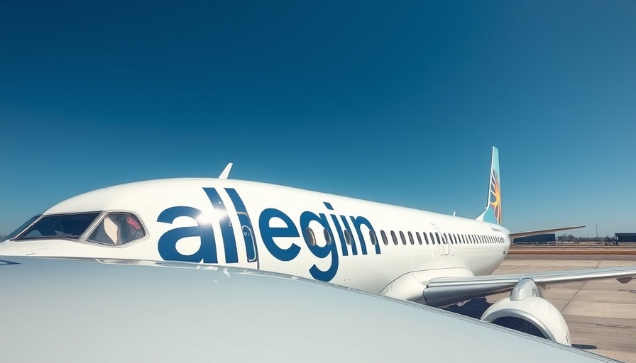 Allegiant airplane on tarmac amid flight bomb threat.