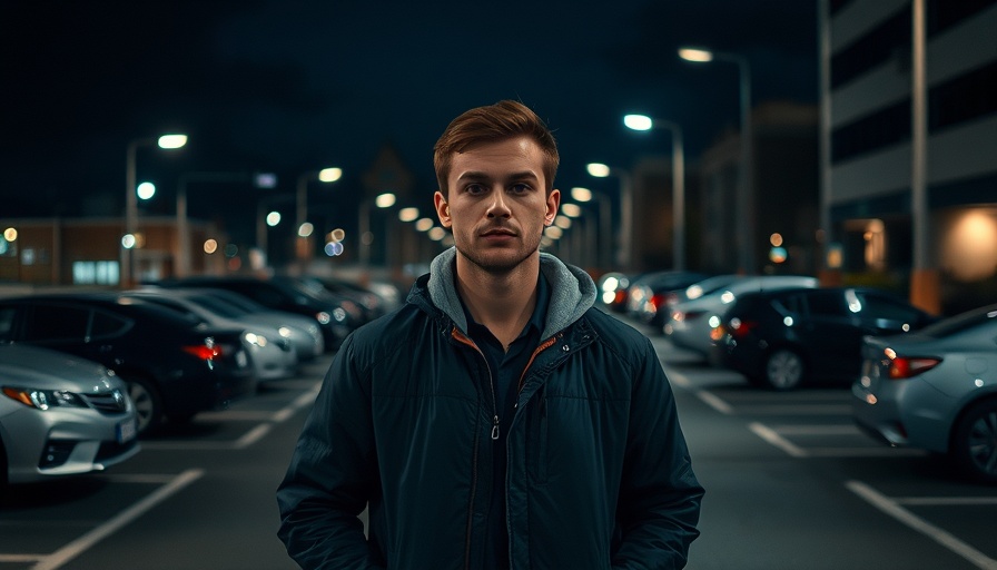 Young man in a parking lot at night, Tampa Palestinian-American man