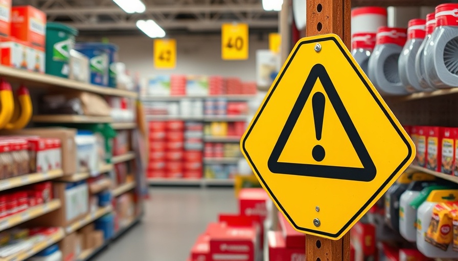 Alert sign in hardware store stressing hurricane preparedness costs.