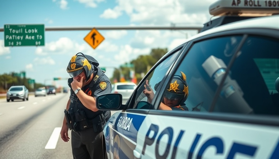 Florida Highway Patrol officer conducting an immigration enforcement check on the highway.