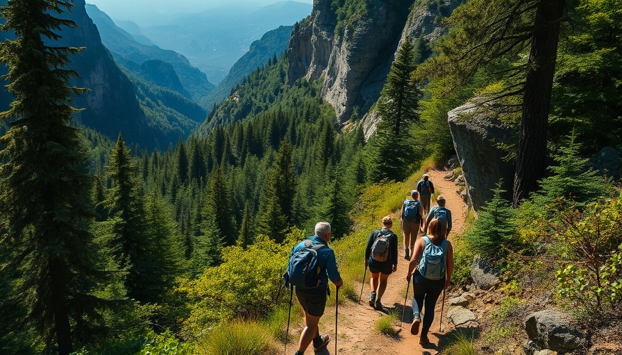 Hikers on Alum Cave Trail in the Smoky Mountains.