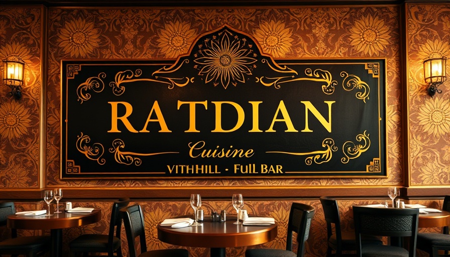 Banner for Indian cuisine restaurant in Ybor City.