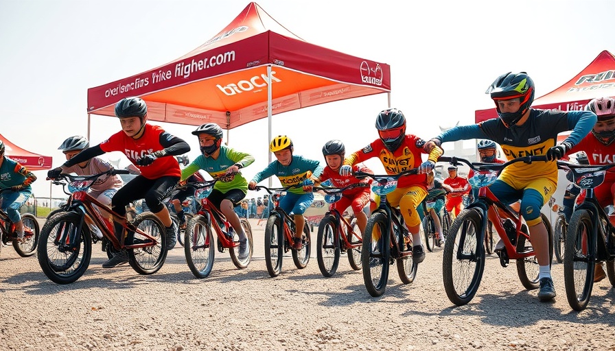 Hap's Honda BMX Racing Team Support with young riders preparing under a tent.