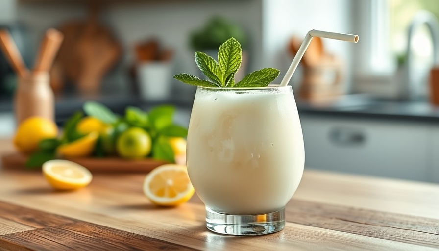 Creamy mocktail with mint in Dunedin Mockfusion style.