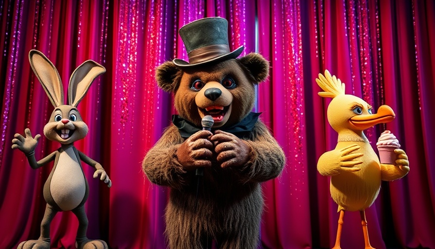 Animatronic characters at Halloween Horror Nights at Universal Orlando stage show.