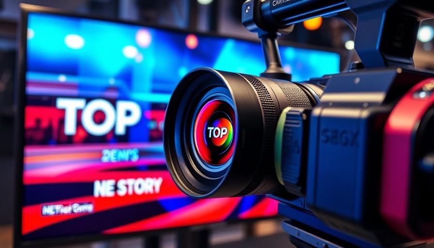 Sun Coast recent news top story screen with vibrant lens graphic.