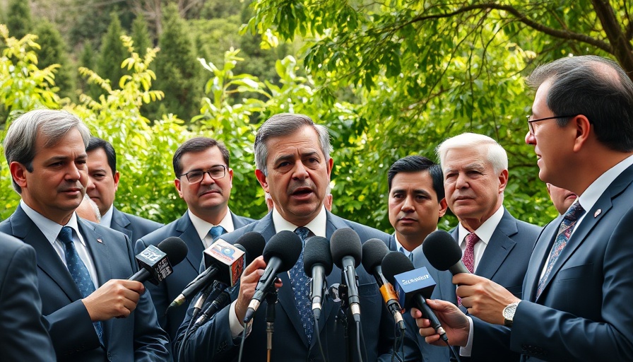 Press conference with men discussing Florida Deportation Depot outdoors.