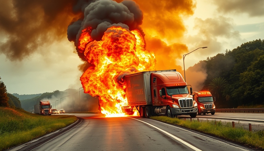 Fiery tractor-trailer accident on I-275 with firefighters battling blaze