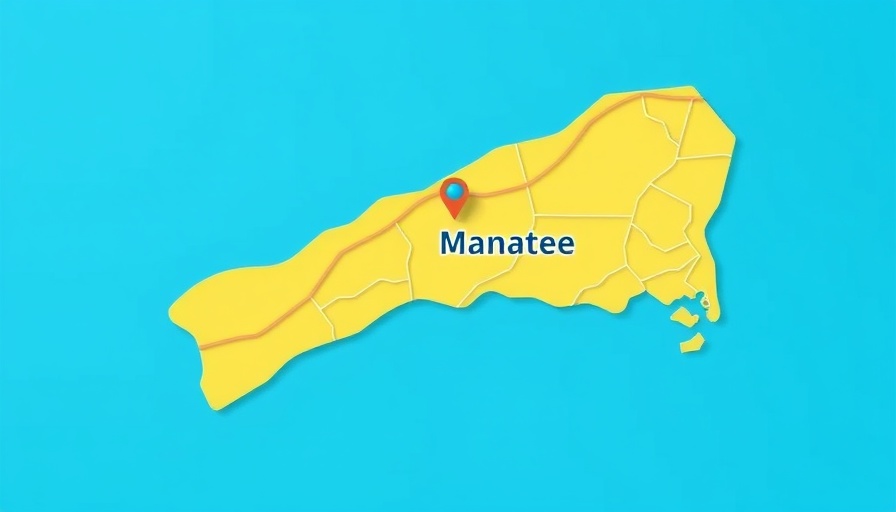 Graphic showing Manatee coverage area, related to paid parking at beaches
