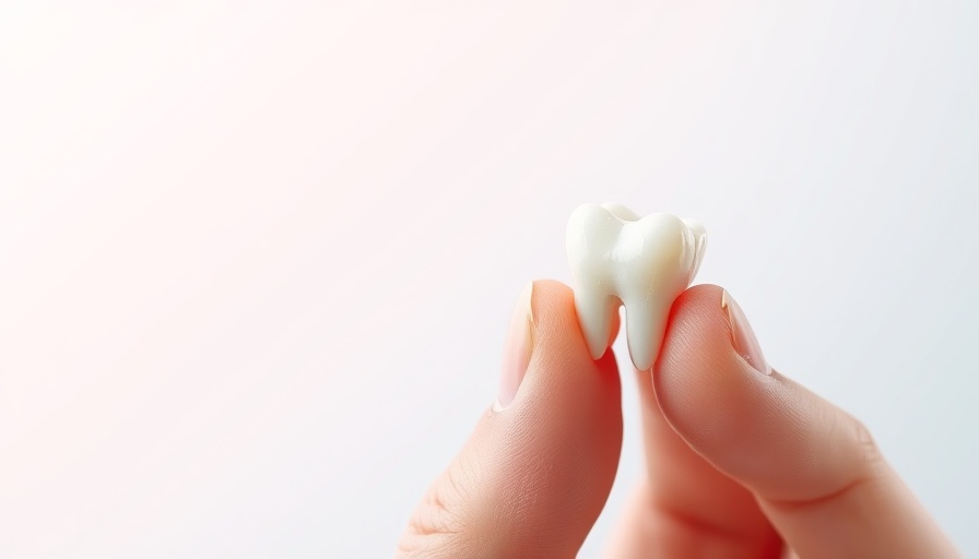 Dental practice insights: hand holding tooth with dental product.