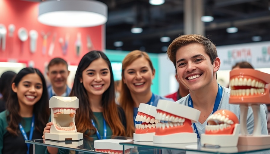 Dental education event with interactive models and toothpaste display.