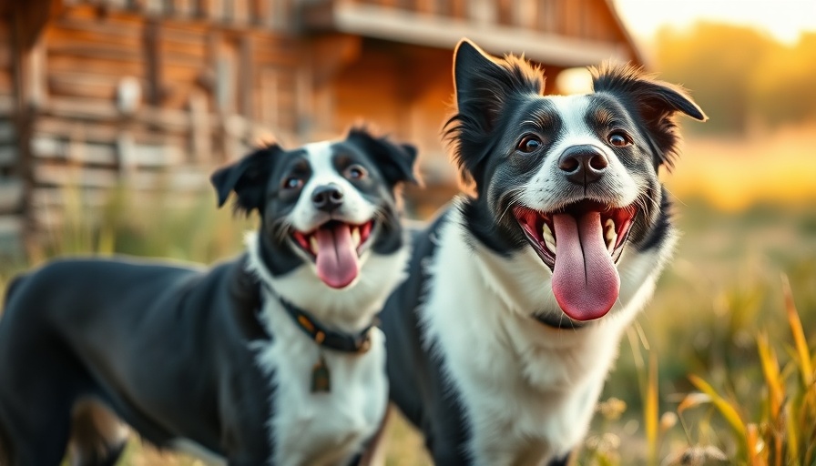 Happy dog in sunny field with blurred background