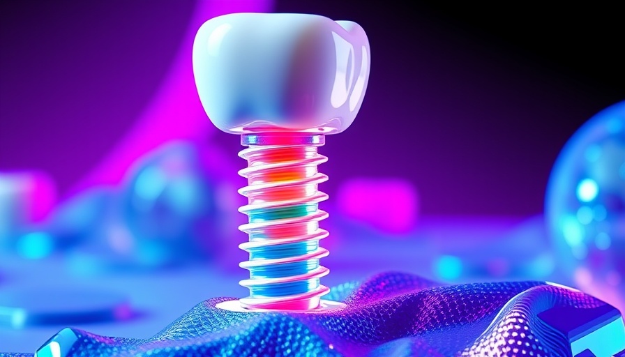 Colorful 3D dental implant with dental composites display