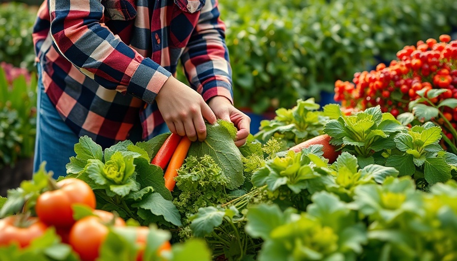 Organic farming with fresh vegetable harvest in garden