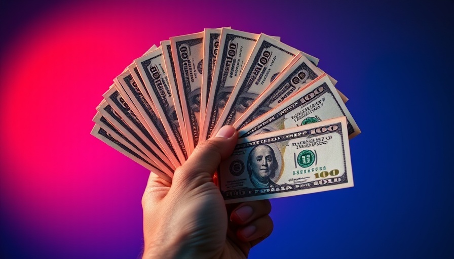 Hand holding hundred-dollar bills, symbolizing profit margins.