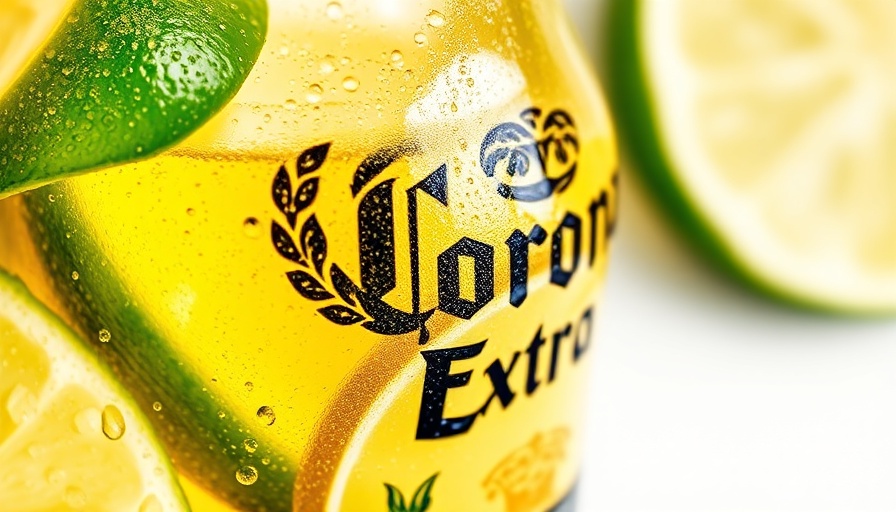 Cold Corona beer bottle with lime, brand positioning highlight.