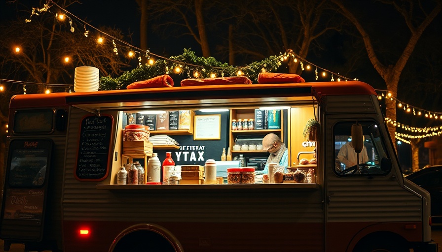 Profitable food truck items at night, cozy and inviting.
