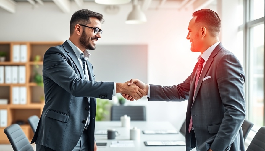 Two men shaking hands in office discussing Minority Business Loans.