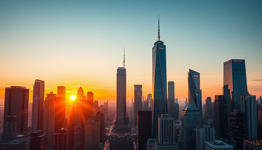 Futuristic city skyline with vibrant lights symbolizing the commercial property market.